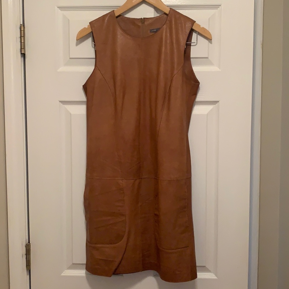 Vince Leather Shift Dress